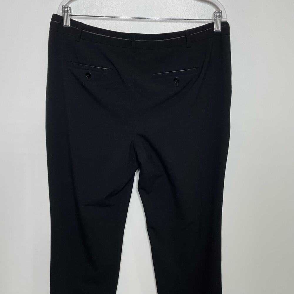 Dana Buchman Bootcut Pants‎ Trouser High Rise Flat Front Flared Leg Black 12 - Picture 4 of 12